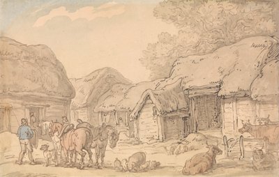 The Farmyard by Thomas Rowlandson